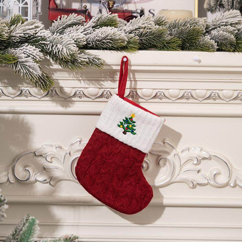 Christmas decorations Red knitted alphabet Embroidery Christmas socks Colorful DIY name gift socks 831001958177 - COCOMELODY